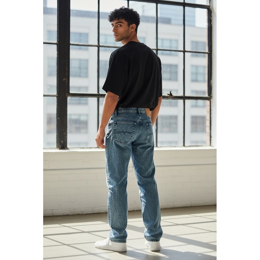 Maneuvers Jeans Mens 31x34 Blue Denim Straight Leg Medium Wash 5-Pocket Y2K rare